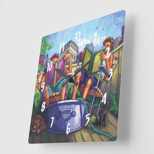 夏期読の スクエア壁時計 (傾斜)