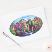 夏期読の 楕円形シール (封筒)