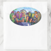 夏期読の 楕円形シール (バッグ)