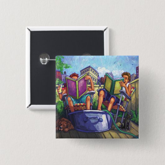 夏期読の 缶バッジ (正面&裏面)