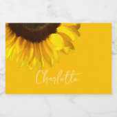 夏期黄色ひまわりカスタマイズ可能な名前 リキュールボトルラベル (シングルラベル)