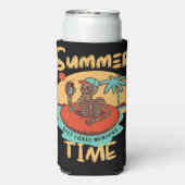 夏期、名前をカスタムするおもしろいビーチ休暇 スリム缶クーラー (Seltzer裏面)