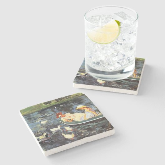 夏期(by Mary Cassatt) ストーンコースター (横)