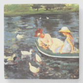 夏期(by Mary Cassatt) ストーンコースター (正面)