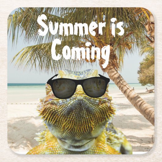 夏来は スクエアペーパーコースター (正面)