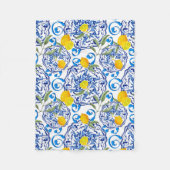 夏柑橘類,ボホー,ボヘミアン,フローラ地中海の フリースブランケット (正面)