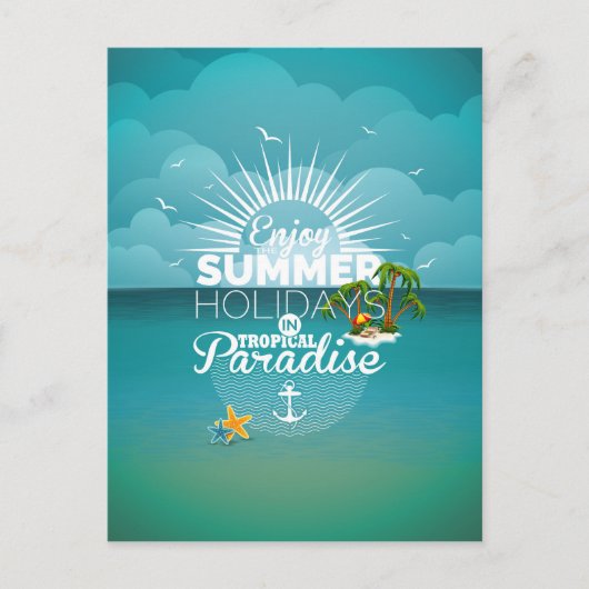 夏楽しむ休み シーズンポストカード (正面)