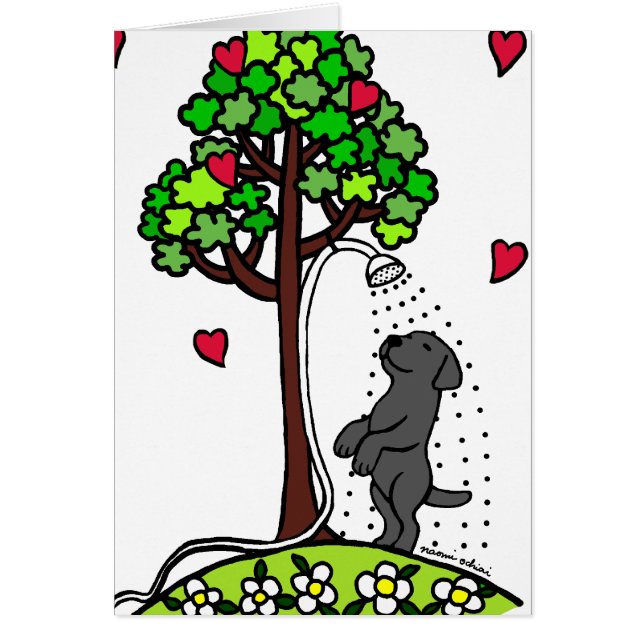 夏水おもしろいの黒のラブラドールの漫画 (正面)