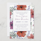 夏熱帯ハイビスカス結婚式招待状 招待状 (正面)