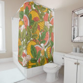 夏物の継ぎ目のない模様。サンウィチェス、アイスクリーム  シャワーカーテン (インサイチュ)