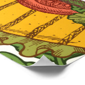 夏物の継ぎ目のない模様。サンウィチェス、アイスクリーム ポスター (角)