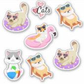 夏猫たち シール (正面)