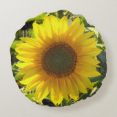 夏用ひまわり丸い枕 ラウンドクッション (裏面)