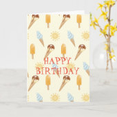 夏用アイスクリーム カード (黄色い花)