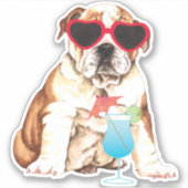 夏用ブルドッグビニールシール シール (正面)