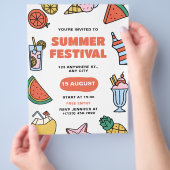 夏祭りパーティー、子供フェスティバルサマーパーティー チラシ (手)