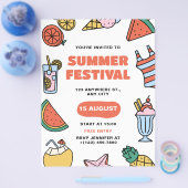 夏祭りパーティー、子供フェスティバルサマーパーティー チラシ (シングル)