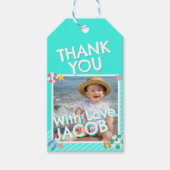 夏空の青い少年 1歳の誕生日 ギフトタグ (正面)