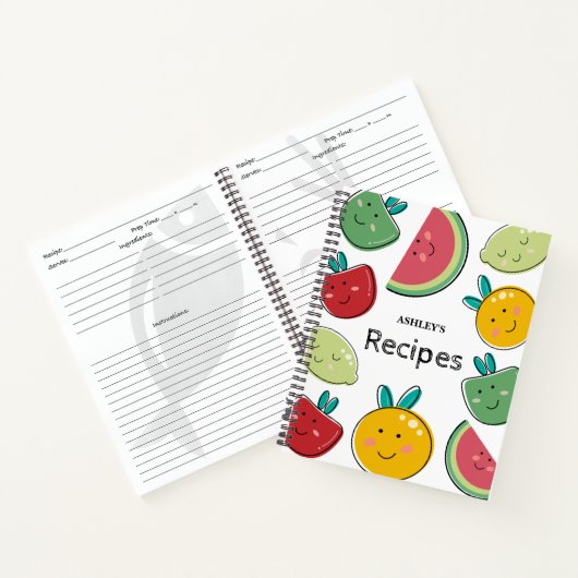 夏空白のの実書形のレシピ本 ノートブック (内部)