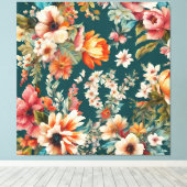 夏素晴らしのフローラ絵を描 キャンバスプリント (インサイチュ (ウッドフロア))