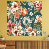 夏素晴らしのフローラ絵を描 キャンバスプリント (インサイチュ (リビング))