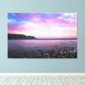 夏素晴らしの夕日が湾に浮かぶ キャンバスプリント (インサイチュ (ウッドフロア))
