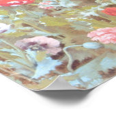 夏素晴らし花イタリアン付きヴィンテージの女の子 ポスター (角)