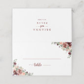 夏素朴のフローラ書結婚の プレイスカード (外部開封)