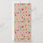 夏素朴のフローラ結婚のメニューカード 招待状 (裏面)