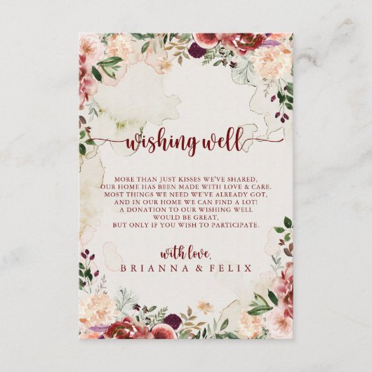 夏素朴のフローラ結婚の願い事 エンクロージャーカード (正面)