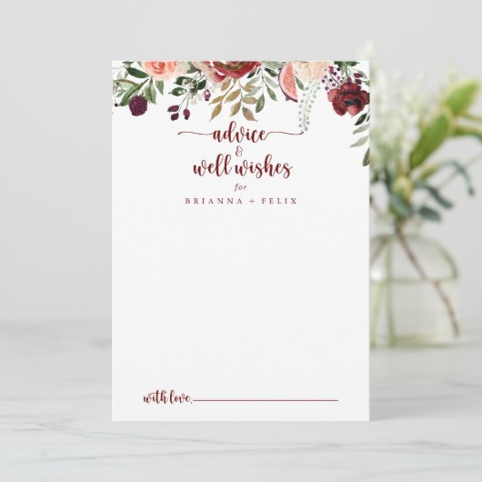 夏素朴のフローラ結婚の願い アドバイスカード (スタンド正面)