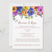 夏結婚のカラフル花 招待状 (正面)