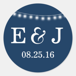 夏結婚のライトブルー ラウンドシール