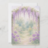 夏結婚の庭の藤のアーチ 招待状 (裏面)