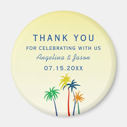 夏結婚の感謝 マグネット (正面)