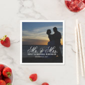 夏結婚の新郎新婦の写真 スタンダードカクテルナプキン (インサイチュ)