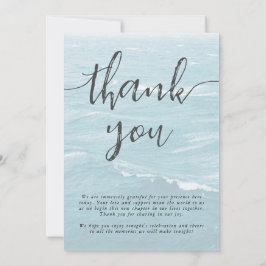 夏結婚の波の海の青いグラデーション海 サンキューカード