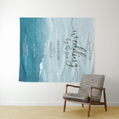 夏結婚の波の海の青いグラデーション海 タペストリー (インサイチュ(横))