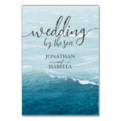 夏結婚の波の海の青いグラデーション海 テーブルナンバー (裏面)