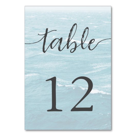 夏結婚の波の海の青いグラデーション海 テーブルナンバー (正面)