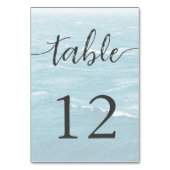 夏結婚の波の海の青いグラデーション海 テーブルナンバー (裏面)