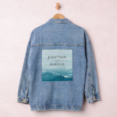 夏結婚の波の海の青いグラデーション海 デニムジャケット (ハンガー)