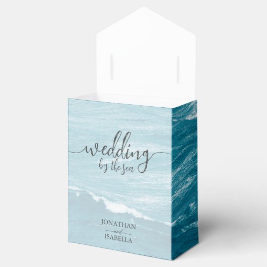 夏結婚の波の海の青いグラデーション海 フェイバーボックス (オープン)
