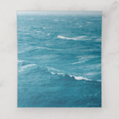 夏結婚の波の海の青いグラデーション海 プレイスカード (内部開封)