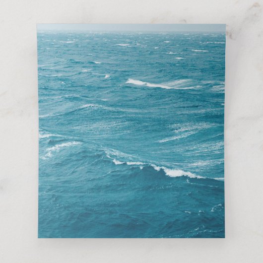 夏結婚の波の海の青いグラデーション海 プレイスカード (内部開封)