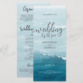 夏結婚の波の海の青いグラデーション海 プログラム (正面/裏面)