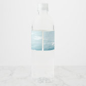 夏結婚の波の海の青いグラデーション海 ペットボトルラベル (裏面)