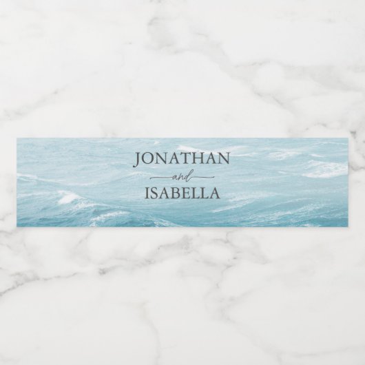 夏結婚の波の海の青いグラデーション海 ペットボトルラベル (シングルラベル)