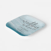 夏結婚の波の海の青いグラデーション海 ペーパープレート (傾斜あり)