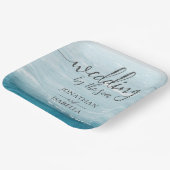 夏結婚の波の海の青いグラデーション海 ペーパープレート (傾斜あり)